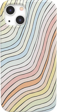 Ride The Wave | Pastel Rainbow Lined Case iPhone Case get.casely Classic iPhone 13 Mini