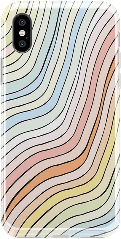 Ride The Wave | Pastel Rainbow Lined Case iPhone Case get.casely Classic iPhone XS Max
