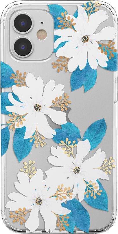 Forget Me Not | Blue and Gold Clear Floral Case iPhone Case get.casely Classic iPhone 12 Mini 