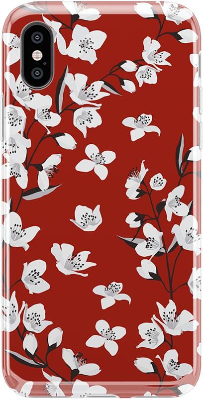Floral Forest | Red Cherry Blossom Floral Case iPhone Case get.casely Classic iPhone X / XS 