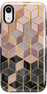Stepping Up | Geo Rose Gold Marble Case iPhone Case get.casely Bold iPhone XR 