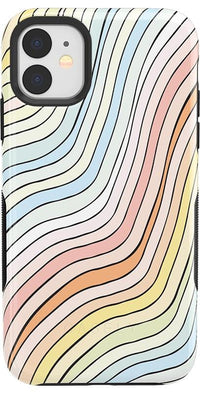 Ride The Wave | Pastel Rainbow Lined Case iPhone Case get.casely Bold iPhone 11