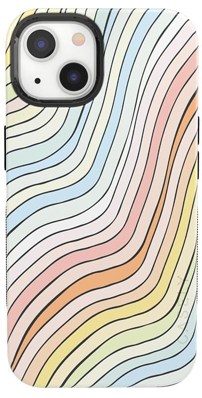 Ride The Wave | Pastel Rainbow Lined Case iPhone Case get.casely Bold + MagSafe® iPhone 13