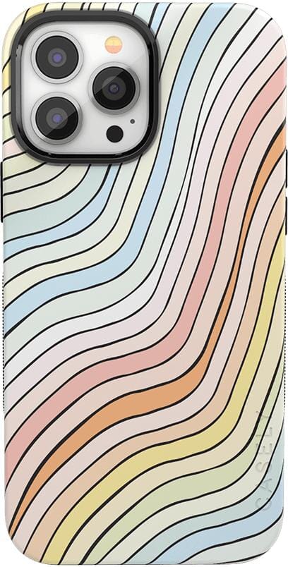 Ride The Wave | Pastel Rainbow Lined Case iPhone Case get.casely Bold + MagSafe® iPhone 13 Pro