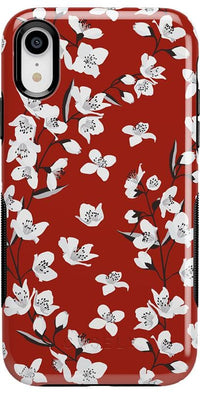Floral Forest | Red Cherry Blossom Floral Case iPhone Case get.casely Bold iPhone XR 